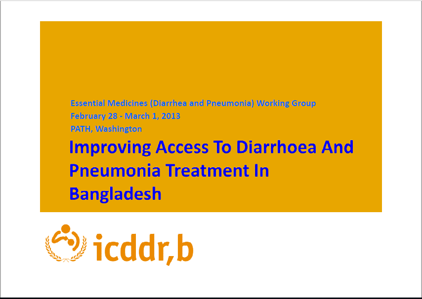 Improving Access to Diarrhea and Pneumonia Treatment in Bangladesh